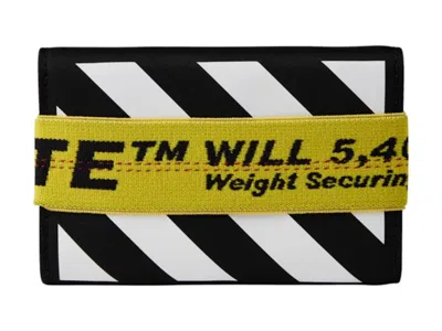 Pre-owned Off-white Men's Off Off Wallet Binder Mini Frenchin Black/white In Multi