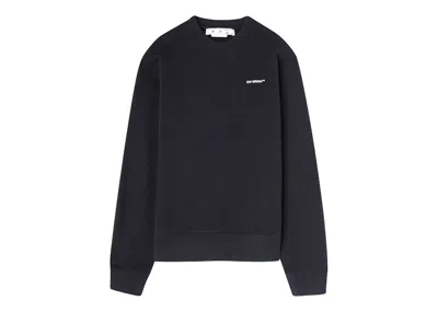 Pre-owned Off-white Men's Off Off Wave Outl Diag Slim Crewneck Sweatshirt In Black/white In Multi