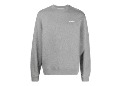 Pre-owned Off-white Men's Off Off Wave Outl Diag Slim Crewneck Sweatshirt In Grey/white In Multi
