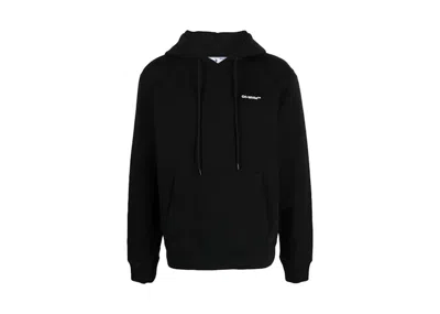 Pre-owned Off-white Men's Off Off Wave Outl Diagonal Slim Hoodiein Black/white