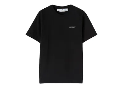 Pre-owned Off-white Men's Off Off Wave Outline Diag Slim Short Sleeve Tee Shirtin Black/white