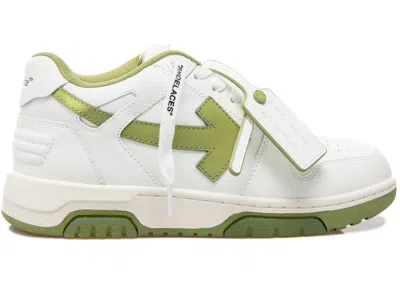 Pre-owned Off-white Men's Off Out Of Office Calf Leather Sneakers In White/sage In Multi
