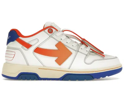 Pre-owned Off-white Men's Off Out Of Office Ooo Low Tops Contrast Stitching Sneakers In White/orange/blue