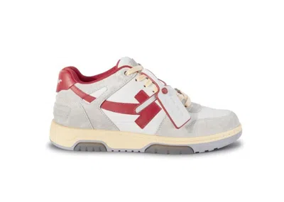 Pre-owned Off-white Men's Off Out Of Office Ooo Low Tops Sneakers In Light Grey/red/white In Multi