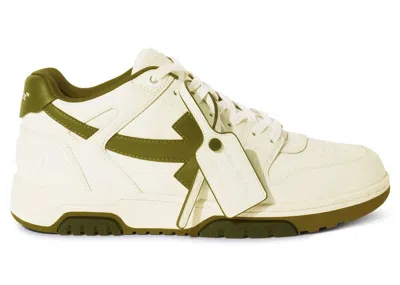 Pre-owned Off-white Men's Off Out Of Office "ooo" Low Tops Sneakers In White/olive Green