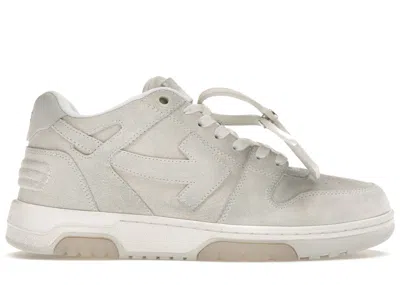 Pre-owned Off-white Men's Off Out Of Office "ooo" Low Tops Vanilla Suede Sneakers In White