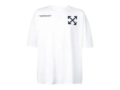 Pre-owned Off-white Men's Off Oversized Flamed Bart T-shirt In White