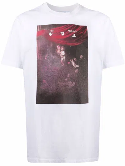 Pre-owned Off-white Men's Off Regular Fit Caravaggio Painting T-shirt In White
