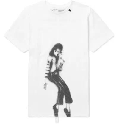 Pre-owned Off-white Men's Off Slim Fit Michael Jackson Graphic Print T-shirt In White/black In Multi