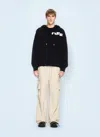 Off-white Drawstring Hooded Sweater With Pouch Pocket And Logo Prints