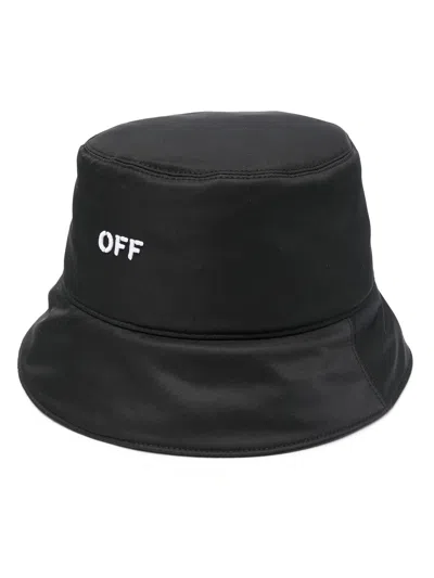 Off-white Kids' Off White Men Off Stamp Rev Bucket Hat In Black