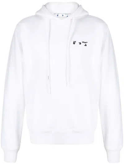 Pre-owned Off-white Men's Off Swimming Man Logo Hoodie In White