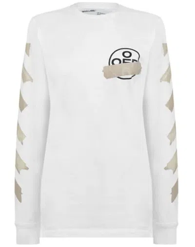 Pre-owned Off-white Men's Off Tape Longsleeve T-shirt In White