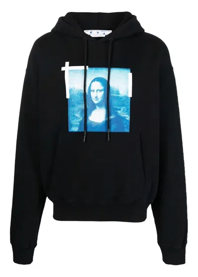 Pre-owned Off-white Men's Off Taped Mona Lisa Over Hoodie In Black/blue/white