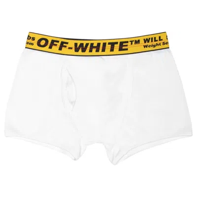 Pre-owned Off-white Men's Off Three Pack Stretch Cotton Boxer Briefs (ss19) In White/yellow/black In Multi