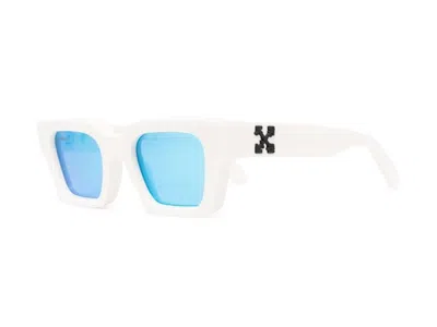 Pre-owned Off-white Men's Off Virgil Rectangle Frame Sunglasses In White/black/blue (oeri022s22pla0010140)
