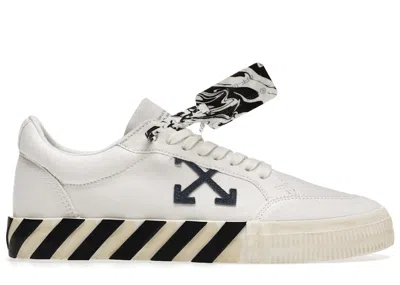 Pre-owned Off-white Men's Off Vulc Low Arrow Sneakers In White/black/navy Blue