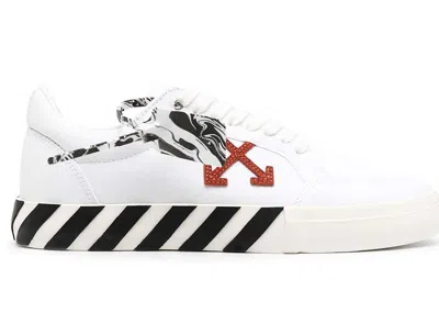 Pre-owned Off-white Men's Off Vulc Low Arrow Sneakers In White/red