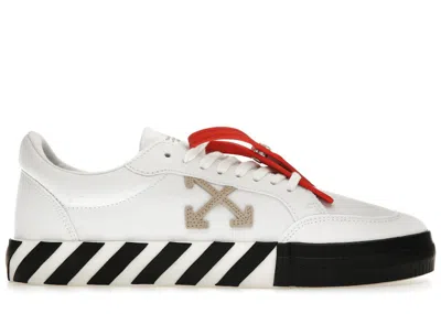 Pre-owned Off-white Men's Off Vulc Low Black Sneakers In White/sand In Multi