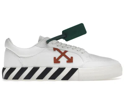 Pre-owned Off-white Men's Off Vulc Low Canvas Arrow Sneakers In White/red/black