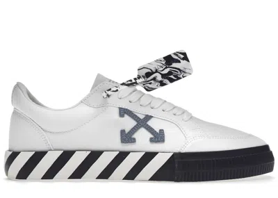 Pre-owned Off-white Men's Off Vulc Low Grey Sneakers In White/black/blue