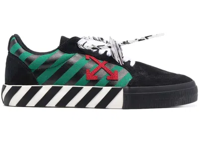 Pre-owned Off-white Men's Off Vulc Low Sneakers In Green/black/white In Multi
