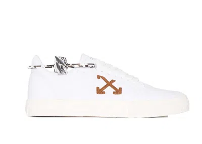 Pre-owned Off-white Men's Off Vulc Low Sneakers In White/brown/orange