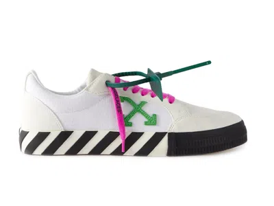 Pre-owned Off-white Men's Off Vulc Low Sneakers In White/green/fucshia