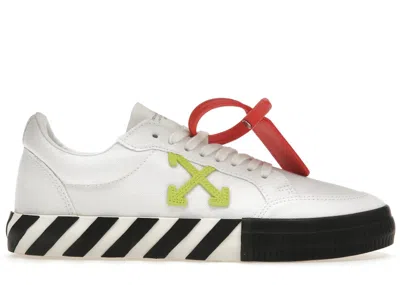 Pre-owned Off-white Men's Off Vulc Low Sneakers In White/lime/black In Multi