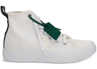 Pre-owned Off-white Men's Off Vulc Mid Canvas Sneakers In White