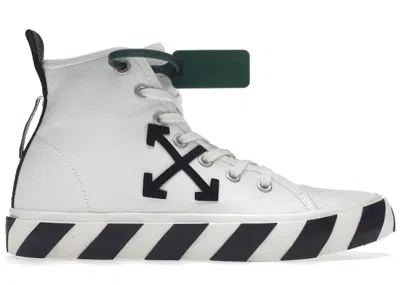 Pre-owned Off-white Men's Off Vulc Mid Canvas Sneakers In White/black