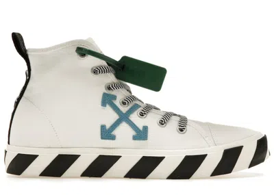 Pre-owned Off-white Men's Off Vulc Mid Sneakers In White/blue