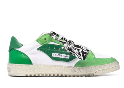 Pre-owned Off-white Men's Off Vulcanized 5.0 Low Top Sneakers In White/green
