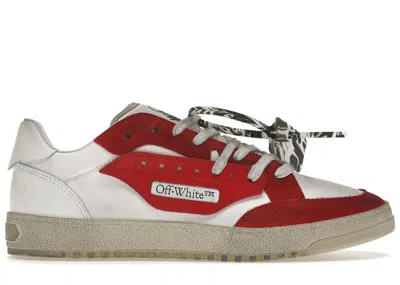 Pre-owned Off-white Men's Off Vulcanized 5.0 Low Top Sneakers In White/red