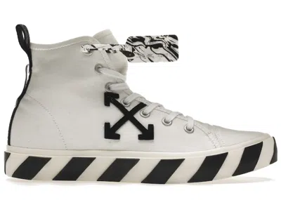 Pre-owned Off-white Men's Off Vulcanized Mid Top Sneakers In White/black In Multi