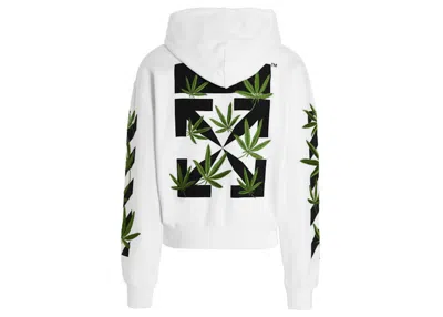 Pre-owned Off-white Men's Off Weed Arrows Over Hoodie In White