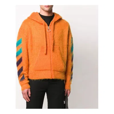 Off-white Men's  3d Logo Hooded Knit Orange