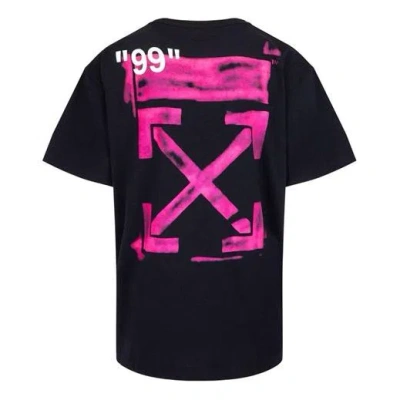 Off-white Men's  Arrow Pattern Short Sleeve Loose Fit Black T-shirt