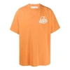 Off-white Men's  Bronzing Arrow Rubber Strap Patch Short Sleeve T-shirt In Orange