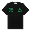 Off-white Men's  C/o Virgil Abloh Embroidered Logo Printing Short Sleeve Loose Version Black T-shirt In Black