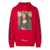 Off-white Men's  C/o Virgil Abloh Painting Mona Lisa Jacket Loose Fit Red