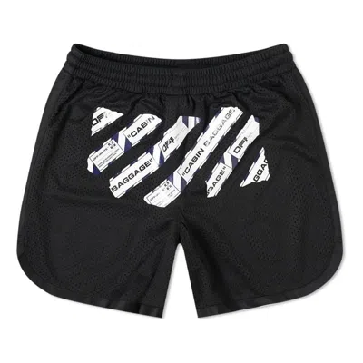 Off-white Men's  Co Virgil Abloh Rubber Strap Mesh Casual Shorts Black