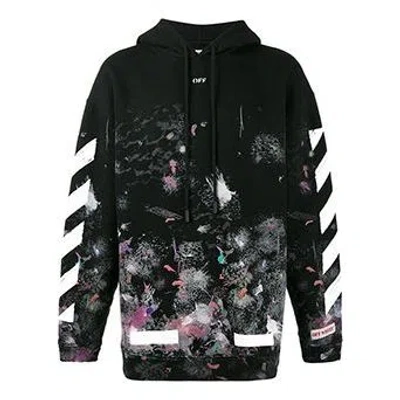 Off-white Men's  Diagonal Stripes Printing Loose Cotton Black