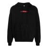 Off-white Logo-print Arrow Painterly-print Hoodie In Black