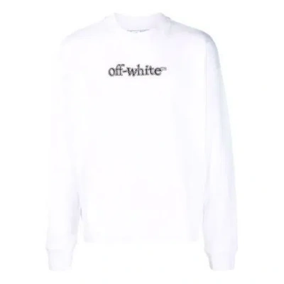 Off-white Men's  Fw21 Logo Alphabet Printing Round Neck Pullover Loose Fit White