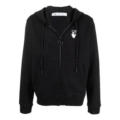 Off-white Men's  Fw21 Logo Arrow Pattern Zipper Loose Fit Black