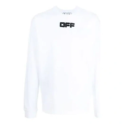 Off-white Men's  Fw21 Logo Printing Long Sleeves Loose Fit White In Multi