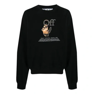 Off-white Men's  Fw21 Logo Printing Round Neck Long Sleeves Loose Fit Black