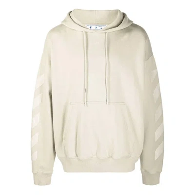 Off-white Men's  Fw21 Logo Rubber Arrow Pullover Loose Fit Beige In Gray