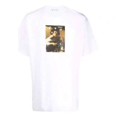 Off-white Men's  Fw21 Pattern Printing Round Neck Short Sleeve White T-shirt